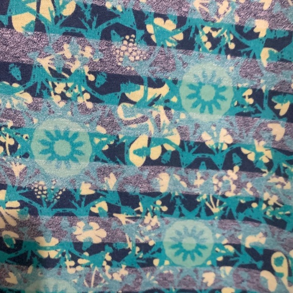 LuLaRoe Teal and Navy Floral Top - Picture 3 of 4